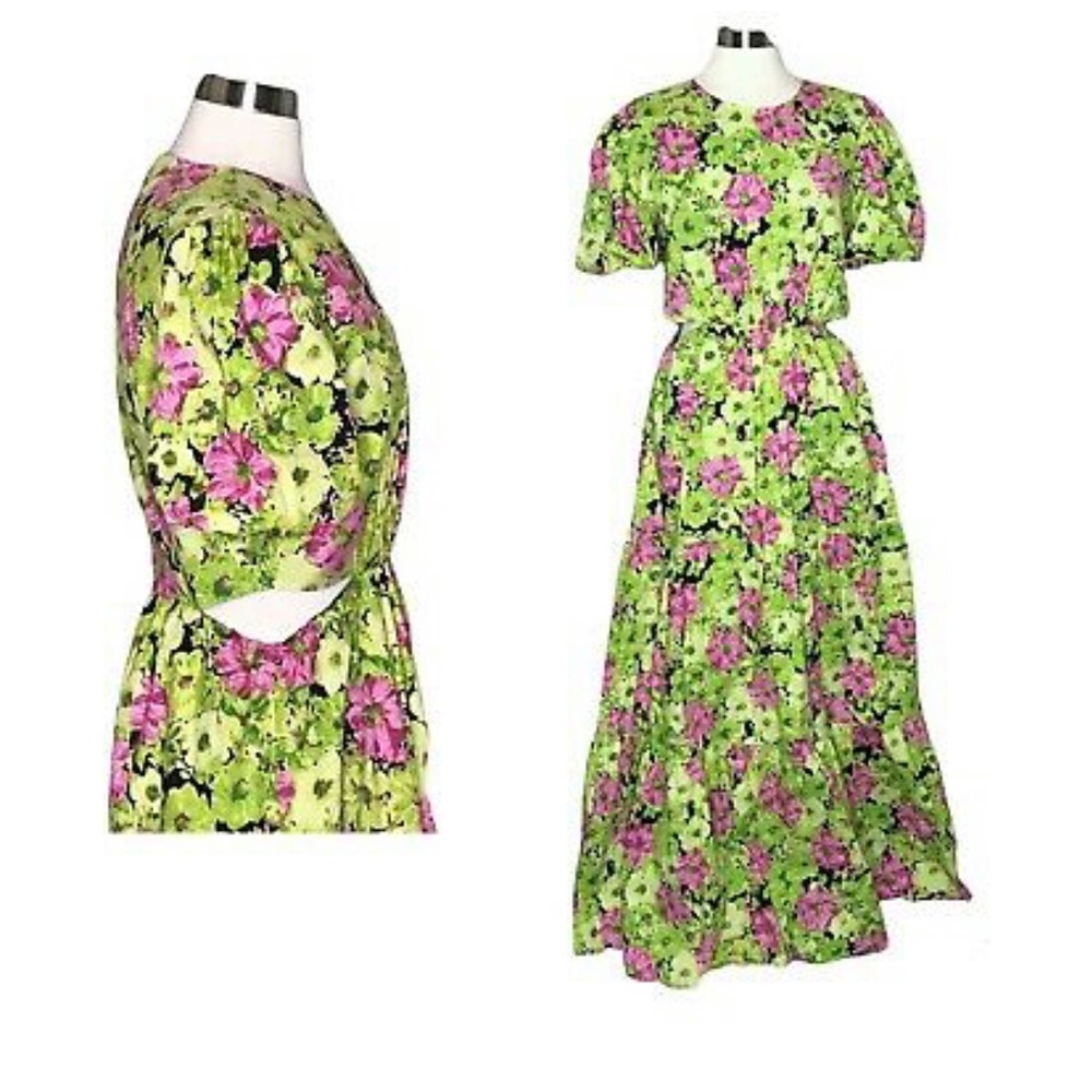 WAYF Plaza Cutout Tiered Maxi Dress Floral